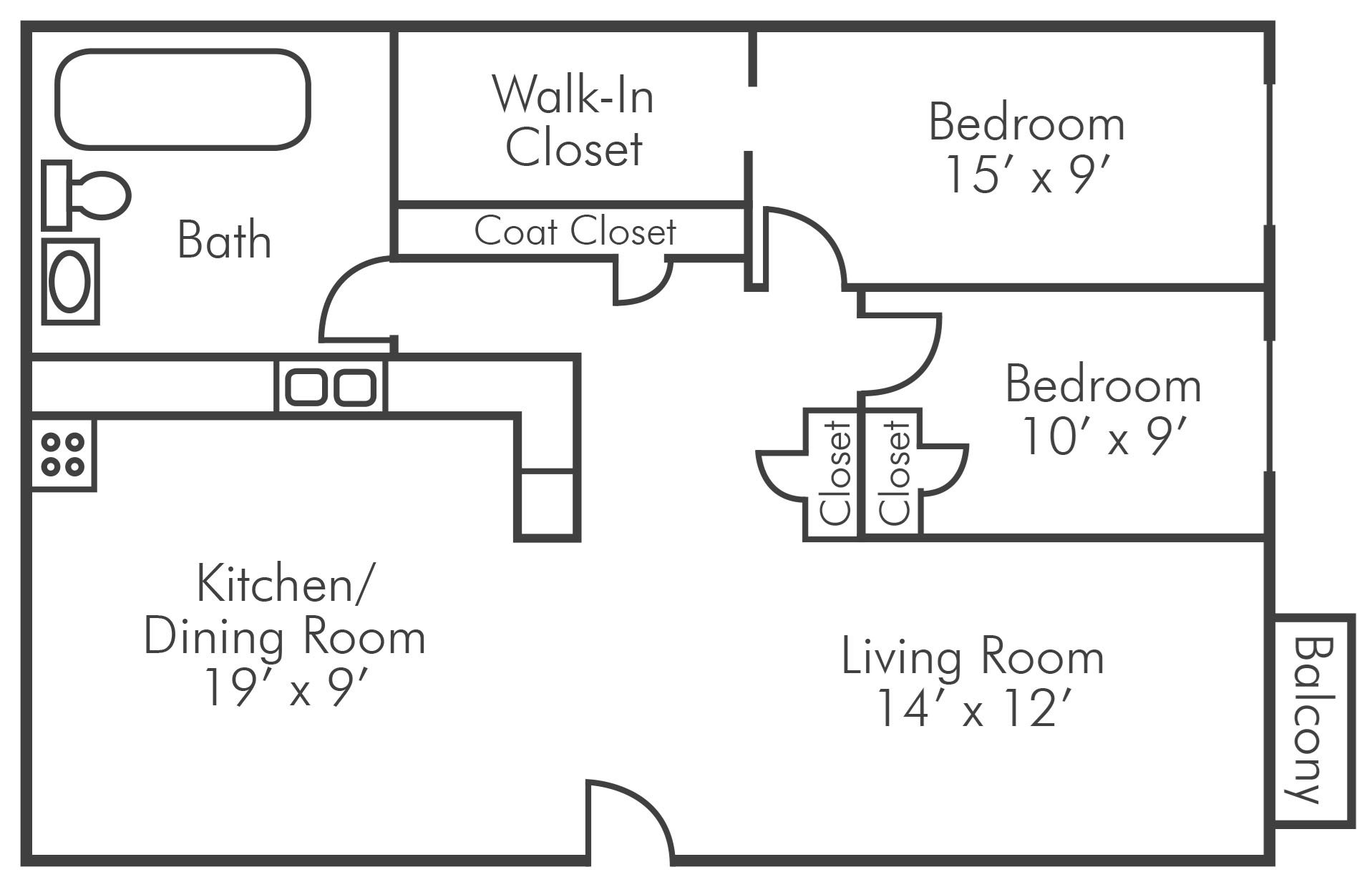 2 Bedroom 1 Bath 2 Bedroom 1 Bath